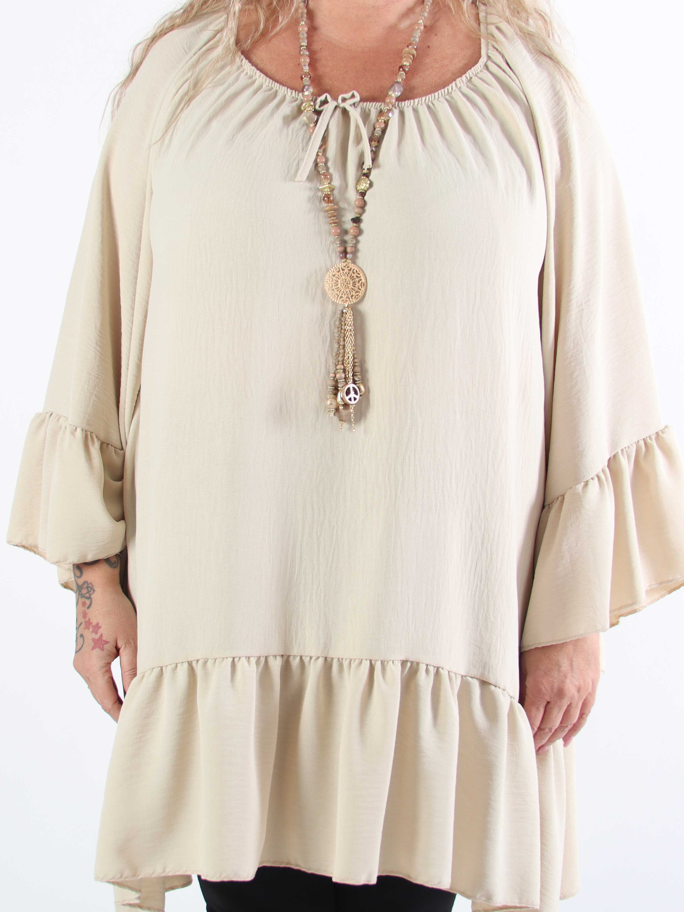 Alicia - Plus size Tunikakjole med elastik udskæring